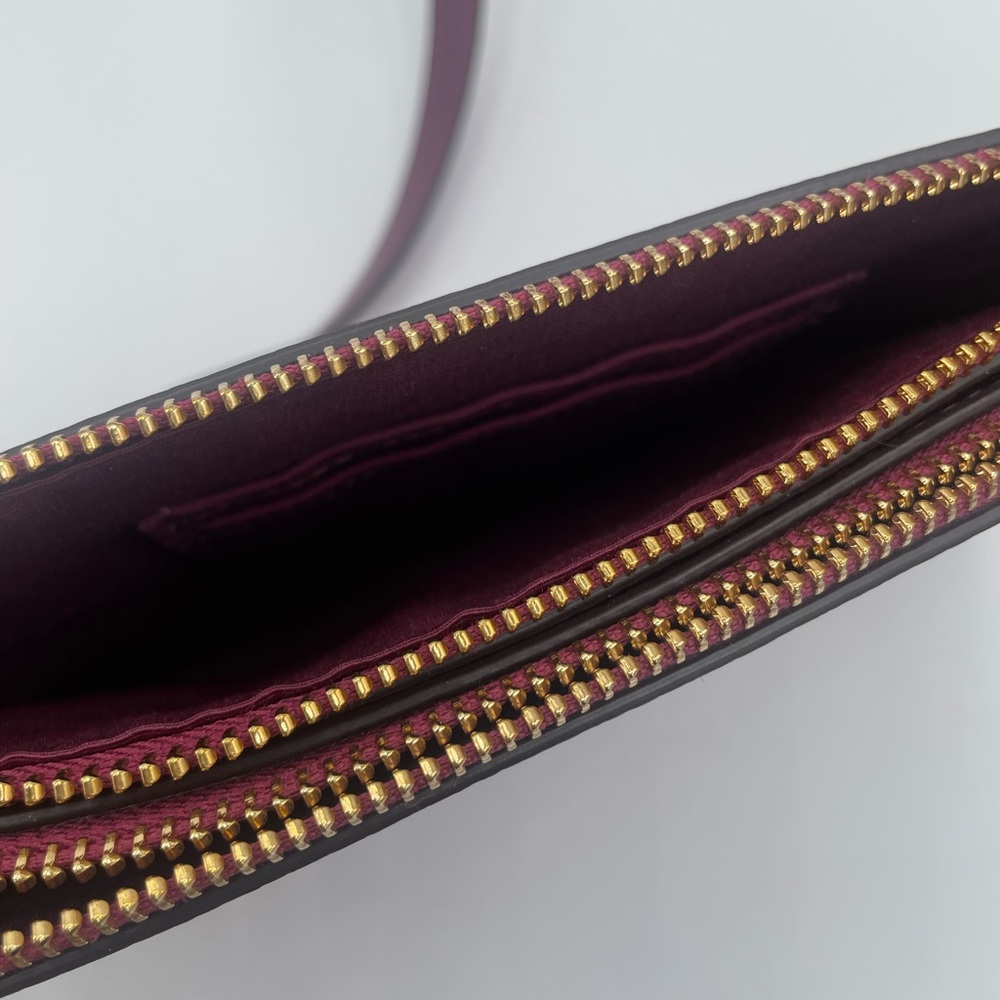 Coach Crossbody Bag in Burgundy with Gold Hardware - Picture 4 of 13